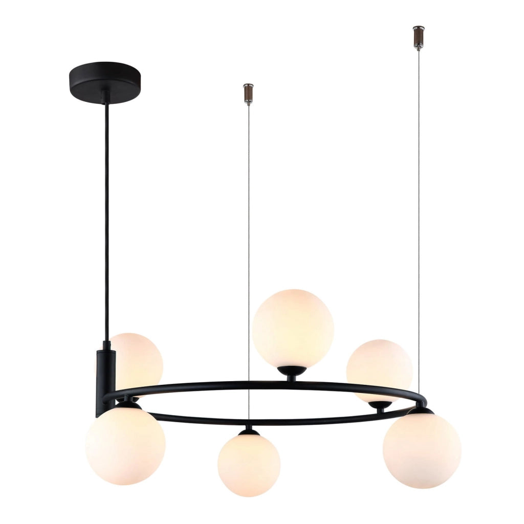 Lampadario Italux Amily nero 6 luci G9 MDM-3974/6 BK