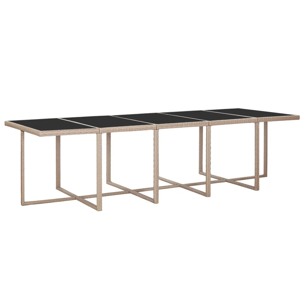 Set di mobili da giardino mobili da esterno con cuscini 15 pezzi resina intrecciata beige 02_0018286