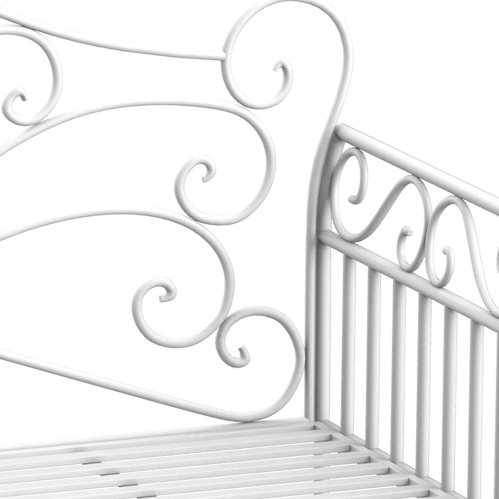 Panchina da Giardino 2 Posti ¨C zephmum ¨C Bianco 111x50x98 cm