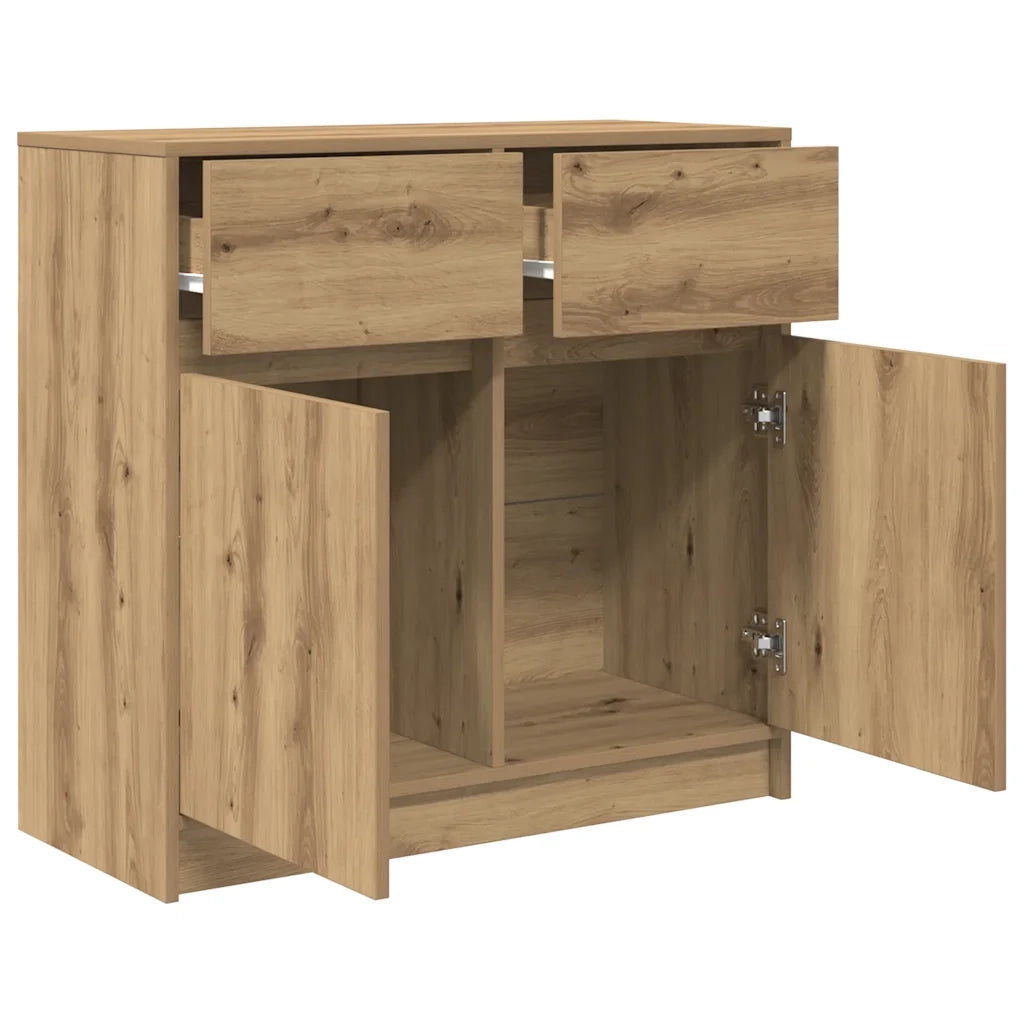 Credenza con Cassetto-Buffet-Armadio da cucina Rovere Artigianale 80x34x76 cm Truciolato