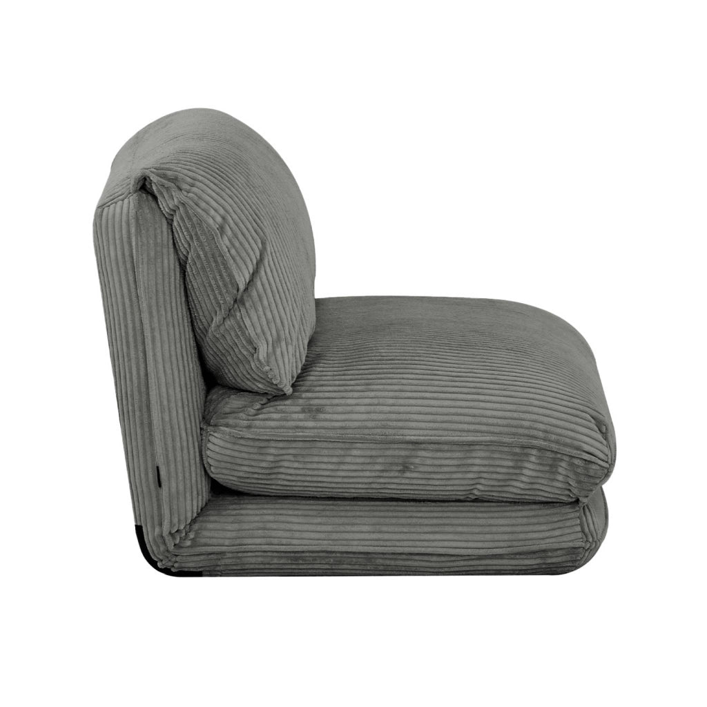 Poltrona convertibile velluto a coste grosse coste 1 posto, grigio