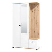Raroto, Mobile da Ingresso Specchio Incluso, 116x35x197h cm Bianco