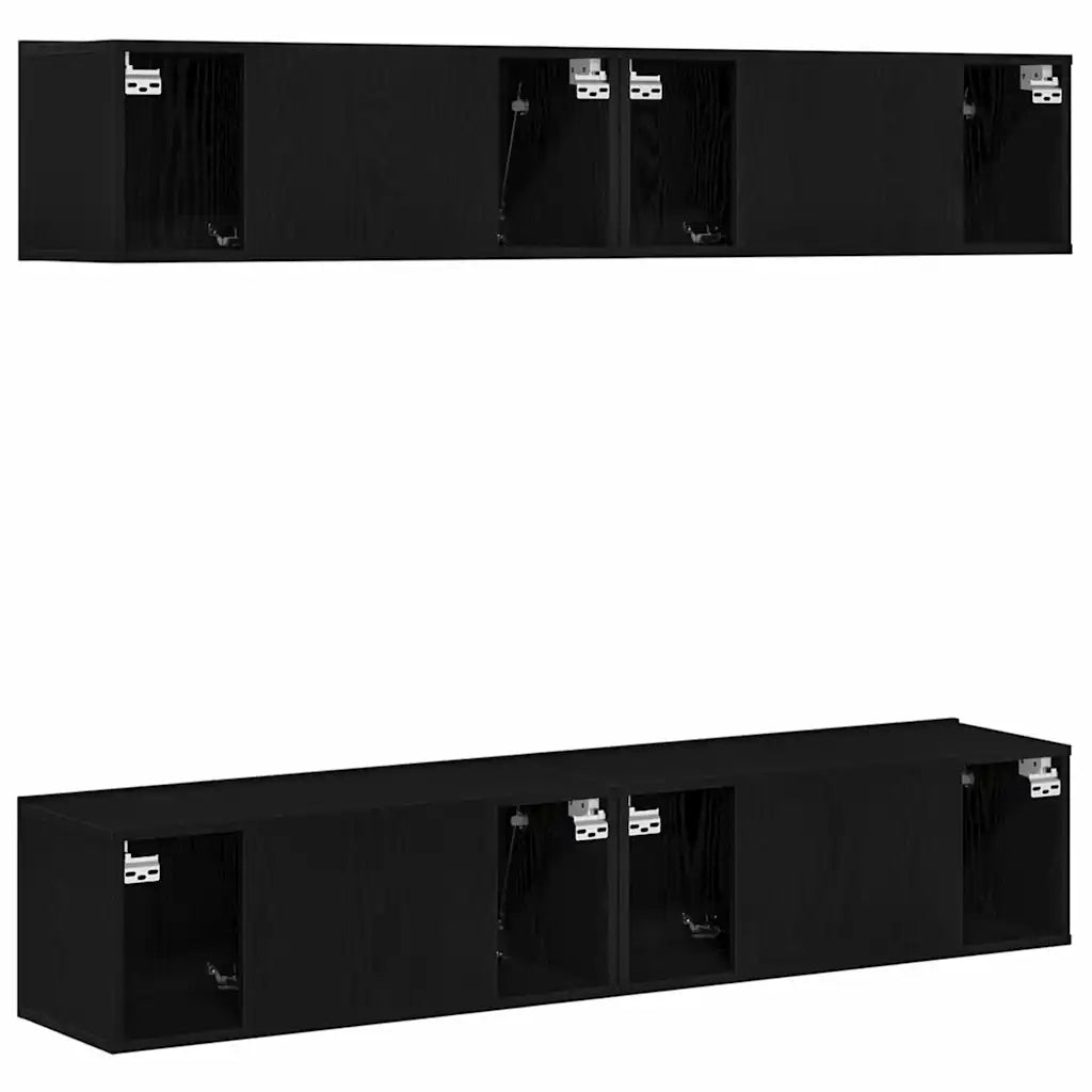 Set mobile TV 4 pcs Rovere Nero 80 x 30 x 30 cm 3333051