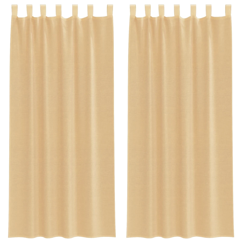 Tende in Voile con Tasche per Aste 2 pz Sabbia 4102218