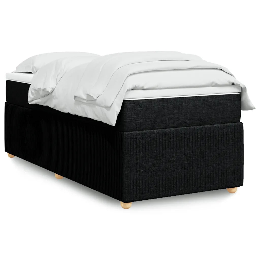 Giroletto a Molle con Materasso-Struttura Letto Nero 90x200 cm in Tessuto 901832