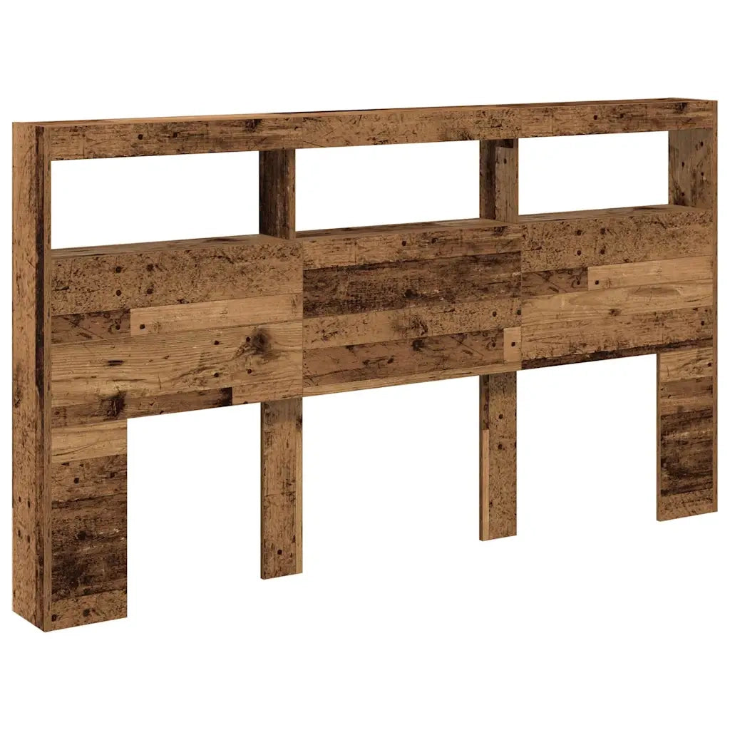 Testiera | Testata con Contenitore a LED Legno Antico 180x17x102 cm
