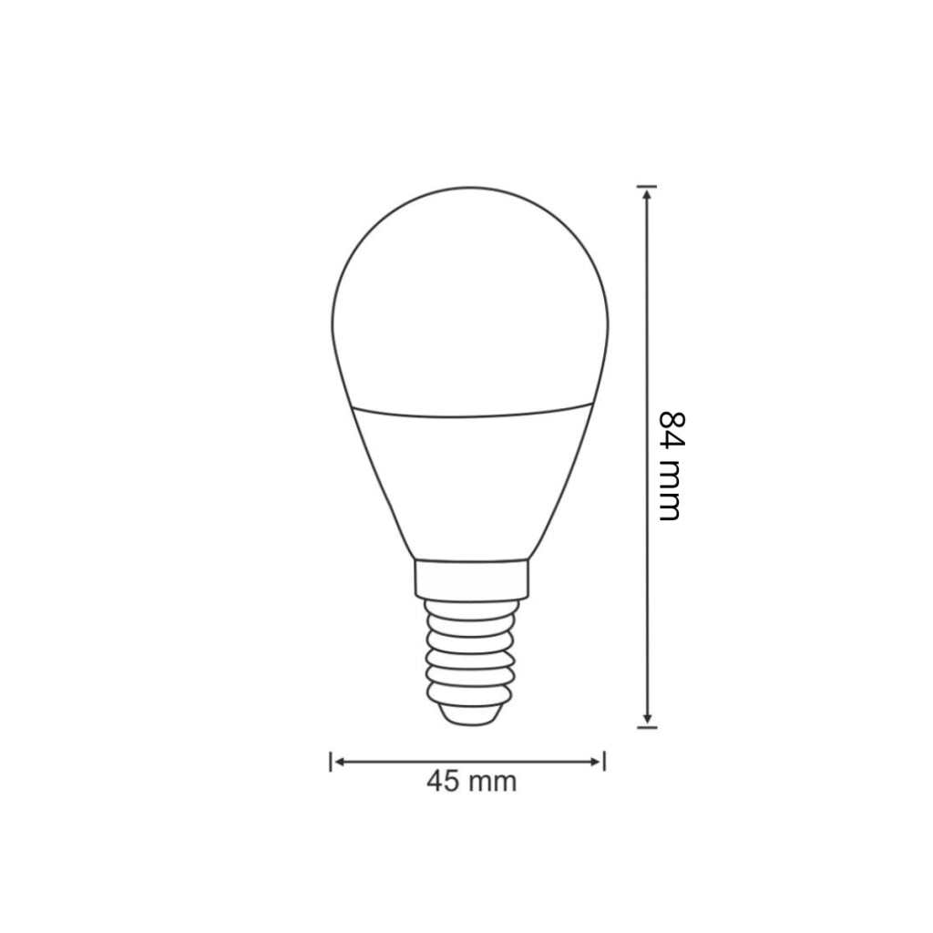 Lampadina LED G45 E14 7W 650lm 3000K opale Polux Platinum