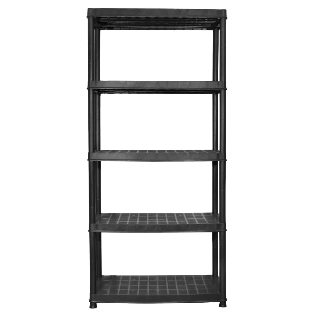 Scaffale portaoggetti a 5 ripiani 85 x 40 x 185 cm Plastica nera 02_0045707