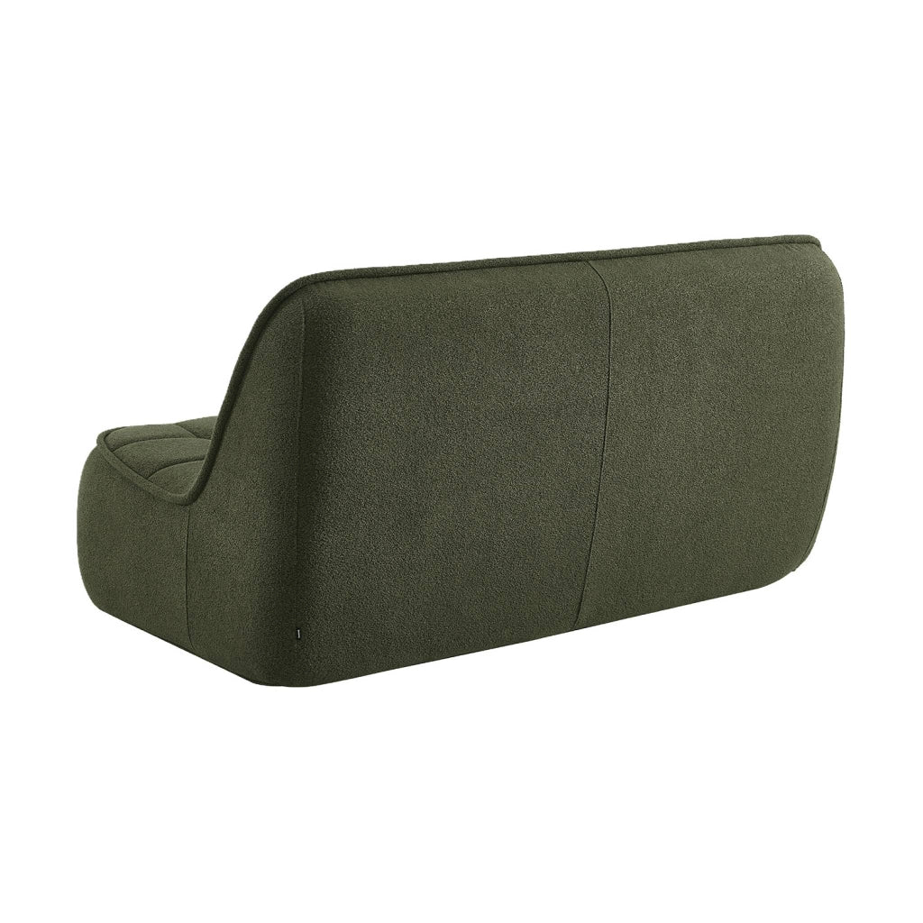 Poltrona in bouclé testurizzato, 2 posti, verde kaki