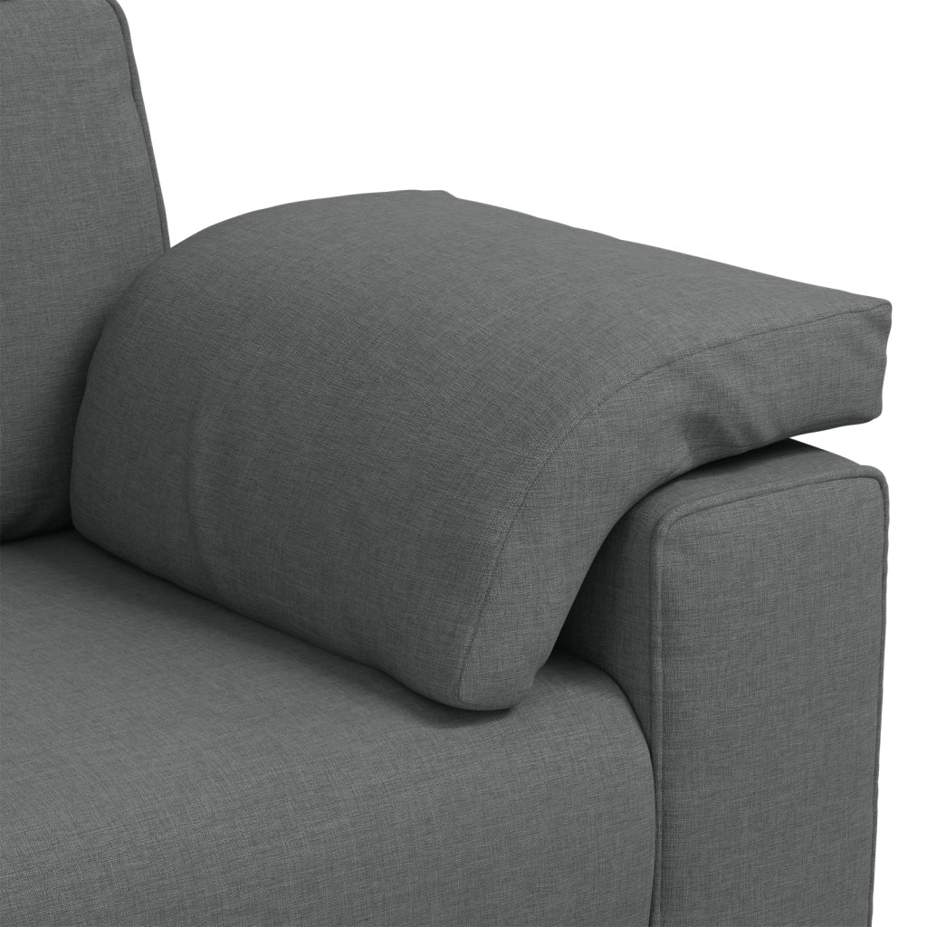 Set divano 3 pezzi con cuscini grigi scuri