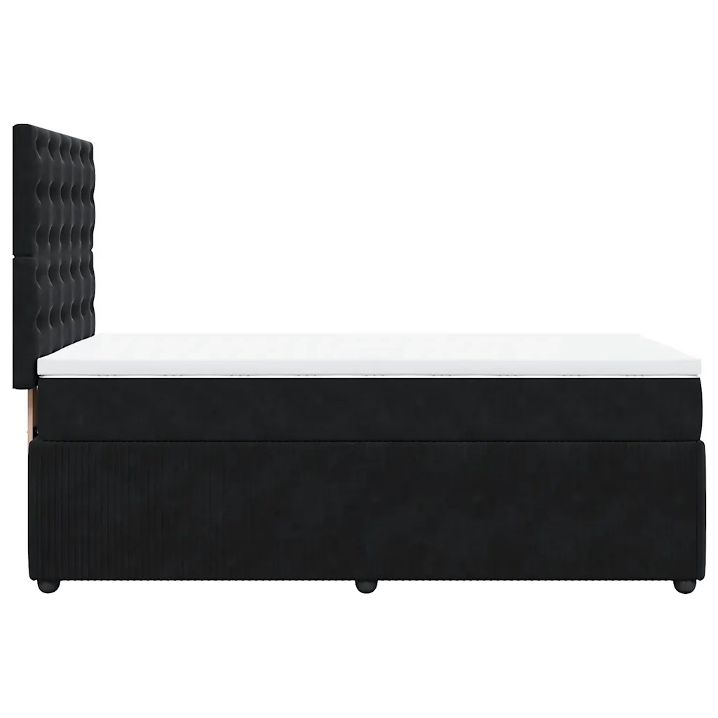 Giroletto a Molle con Materasso Nero 90x190 cm in Velluto 3294528