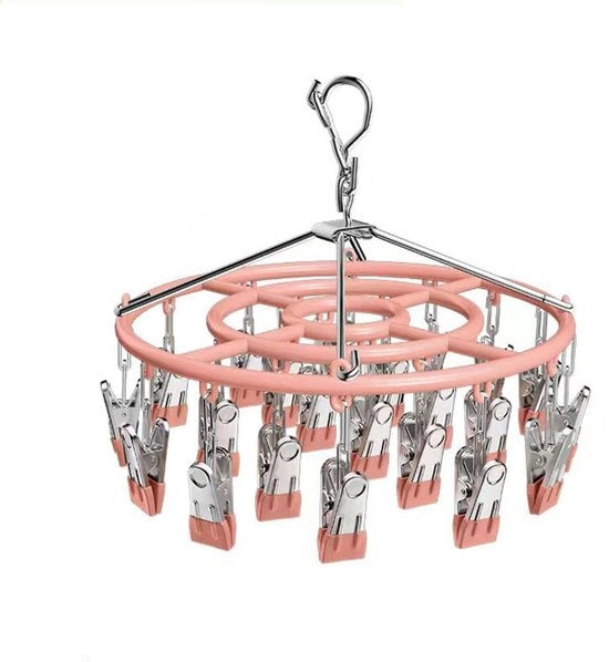 Drogeria Ronde per Abbigliamento, Dripressa in Acciaio Inox, Asciugacapelli a Vento, Dripressa per Armadio, Appeso per Intimo, Appeso per Abbigliamento per Asciugare Asciugamani (24 Spine per la Lenzuola)
