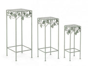 Set 2 Porta Fiori in Metallo Verde Rustico da Interno - GIANNA