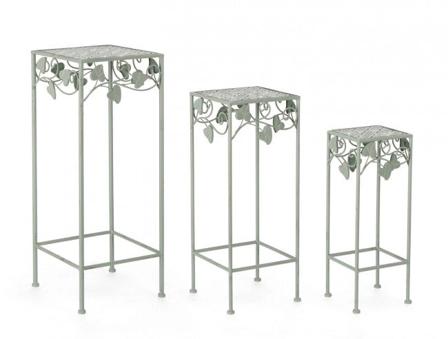 Set 2 Porta Fiori in Metallo Verde Rustico da Interno - GIANNA
