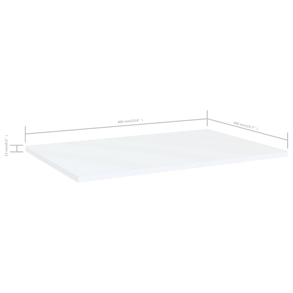 Ripiani per Libreria 8pz Bianchi 60x40x1,5 cm Legno Multistrato 805251