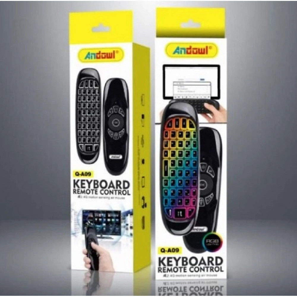Trade Shop - Telecomando Wireless Ricaricabile Tastiera Remota Air Mouse Rgb Q-a09 Smart Tv Box -