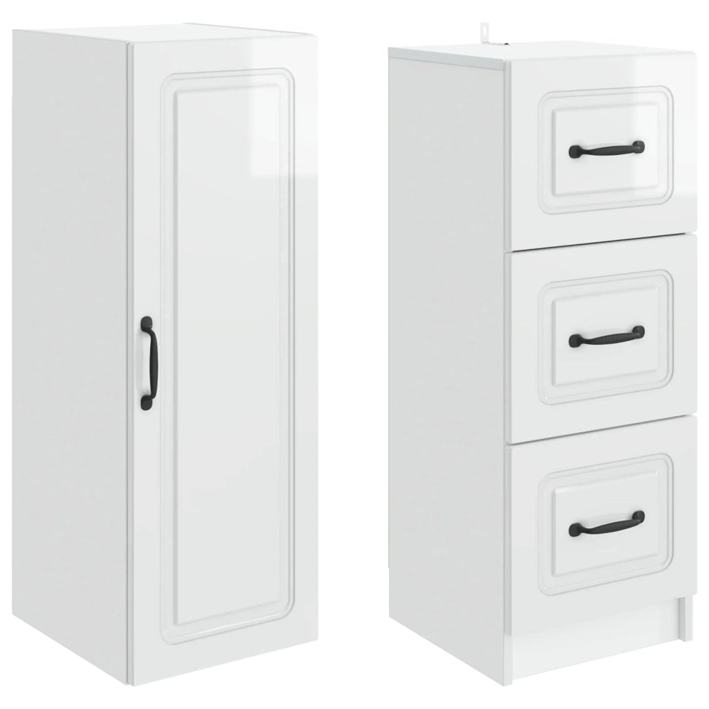 Set di armadi 2 pcs Bianco Lucido 33 x 34,5 x 87 cm 3416974