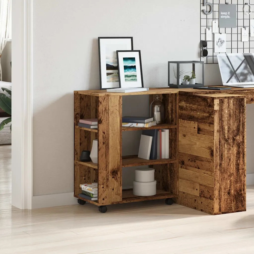Mobiletto con Ruote Legno Antico 60x35x75 cm Legno Multistrato 856656