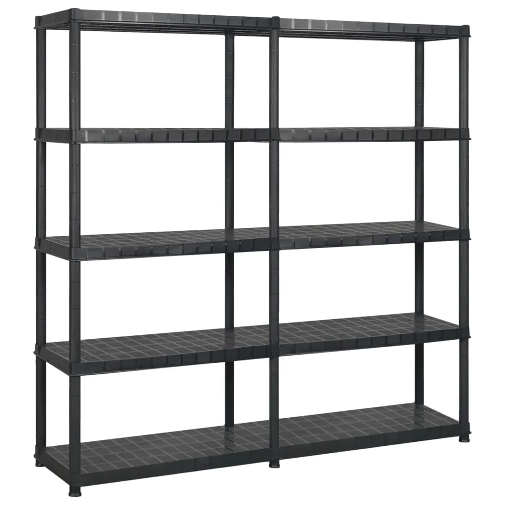 Scaffale portaoggetti a 5 ripiani 170 x 40 x 185 cm Plastica nera 02_0045702