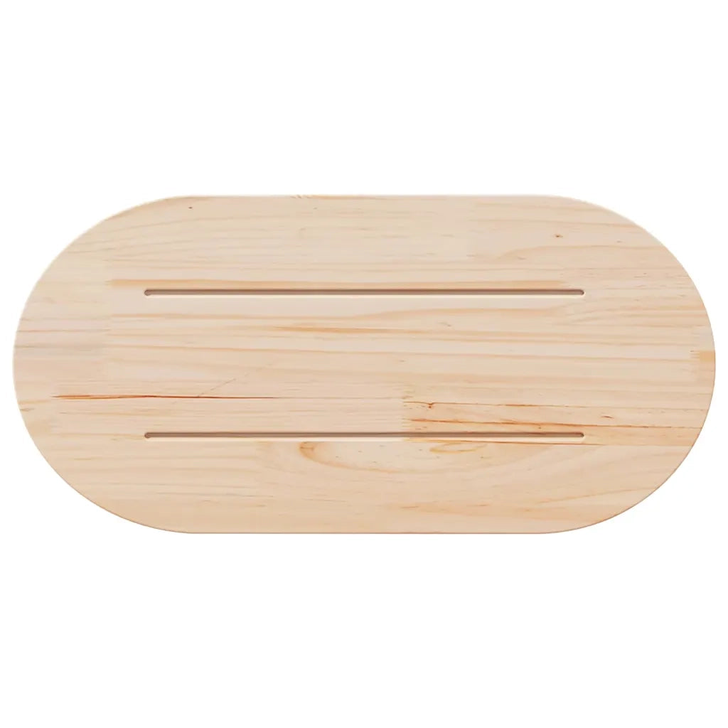 Piano del tavolo 70x35x2,5 cm in legno massello di pino ovale 824345