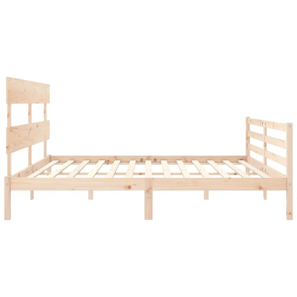 Giroletto con Testiera-Struttura Letto con testiera 200x200 cm in Legno Massello 622312