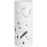 Portaombrelli cilindrico con vassoio e ganci ¨C zephmum ¨C bianco ? 17x41 cm