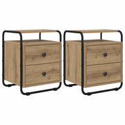 Armadio da Notte 2 pz Rovere Artigianale Legno ingegnerizzato 8007634