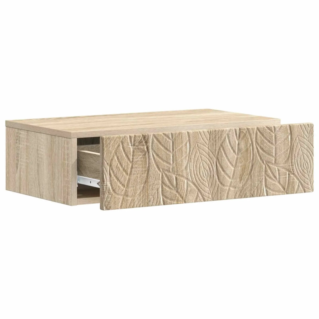 Tavolino da Parete Laterale Rovere Sonoma 59 x 34,5 x 17 cm