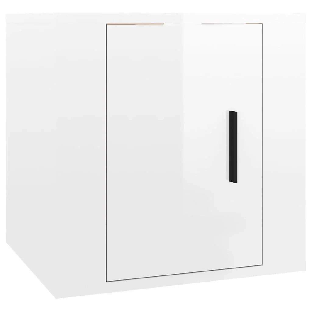 Mobile TV multimediale da parete mensola TV mobile TV sala da pranzo soggiorno camera da letto 2 pezzi lucido 40 x 34,5 x 40 cm bianco 02_0028947