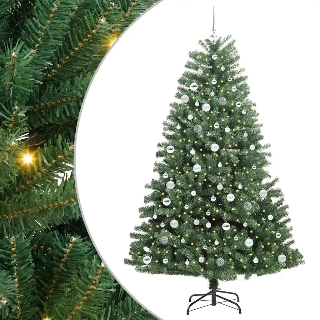 Albero di Natale Artificiale con Rami Pieghevoli Verde 210 cm 3395501
