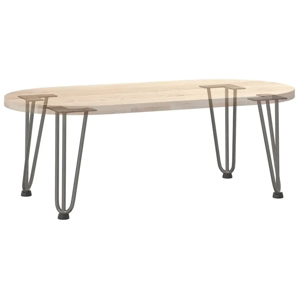 Gambe a forcina per tavolino 4 pz in acciaio naturale 30 cm in acciaio massiccio 4012439