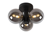 Plafoniera Lucide Trudy nera 3 sfere vetro G9 IP44