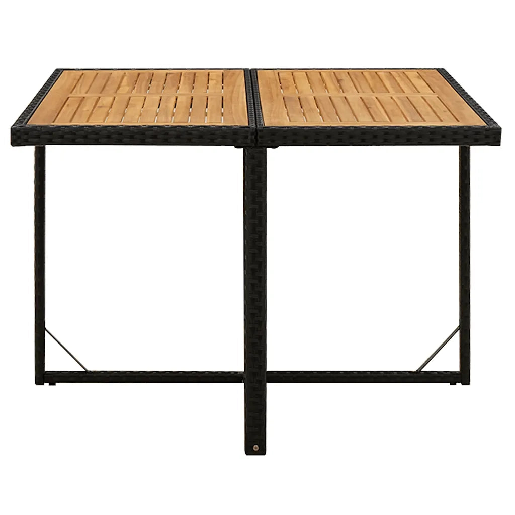 Set da Pranzo da Giardino 5 pz | Set Salotto da Giardino con Cuscini in Polyrattan Nero