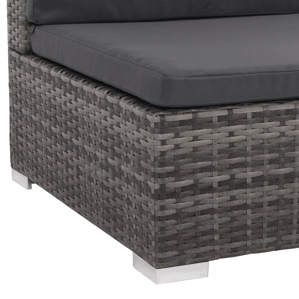 Set di mobili da giardino mobili da esterno 6 pezzi con cuscini resina intrecciata grigia 02_0016863