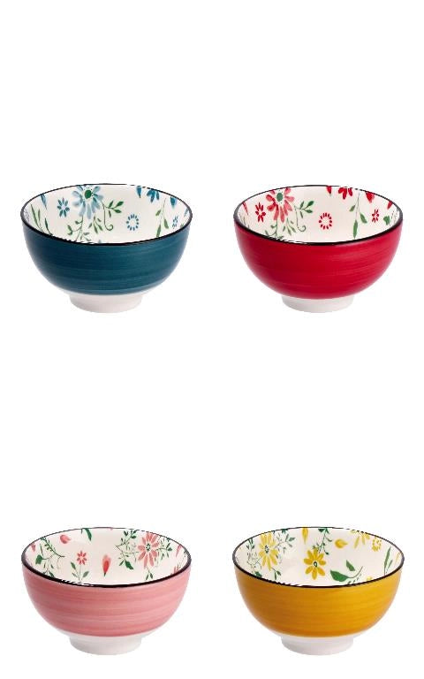 1 Pezzo Ciotola Insalatiera in Ceramica Ace 9,5 x 4 cm 4 Colori