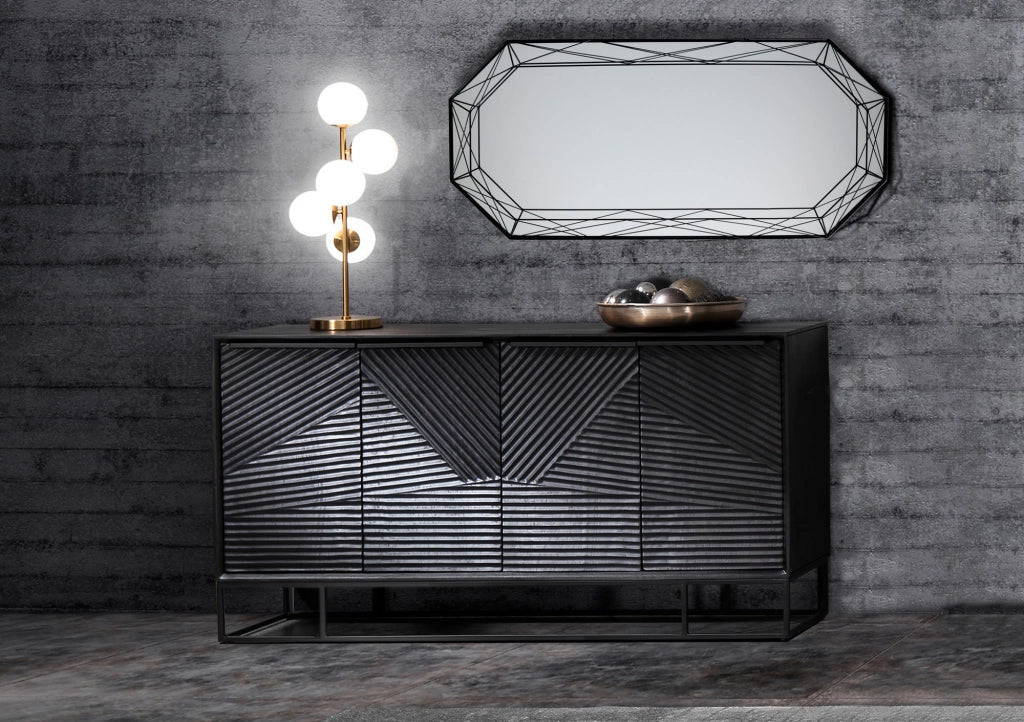 Specchiera da parete SHINE 120 cm in metallo oro lucido