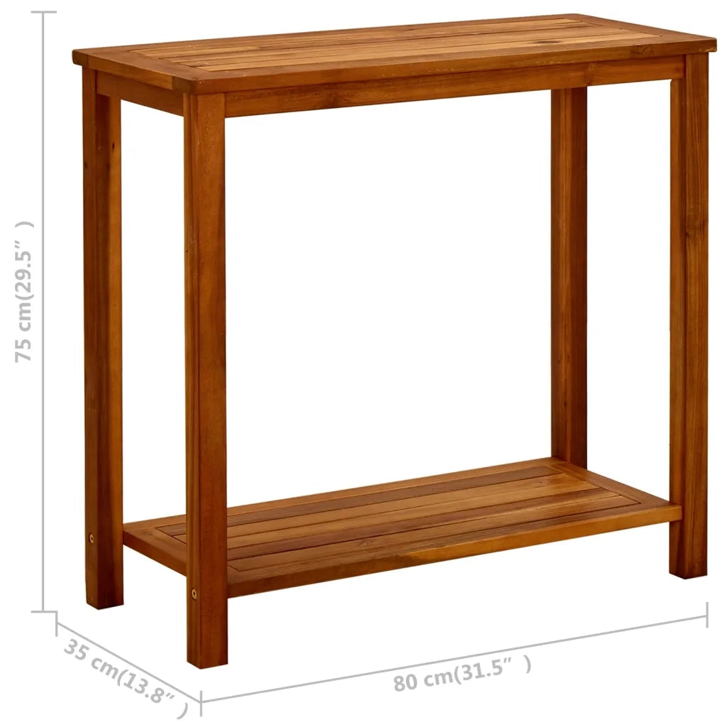 Tavolo Consolle da Giardino 80x35x75cm Legno Massello di Acacia 316405