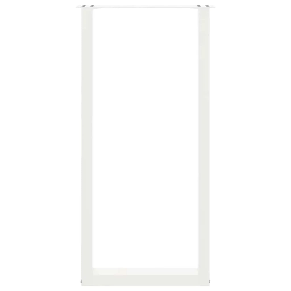 Set di 2 gambe per tavolo da bar a forma di U con piedini regolabili 50 x 100 cm design moderno acciaio bianco 02_0057473