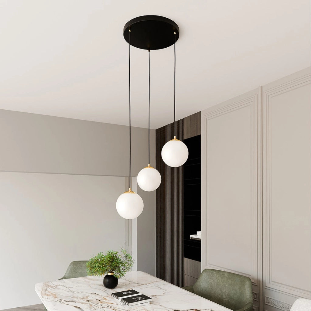 Lampada a sospensione ROYAL in metallo nero e oro