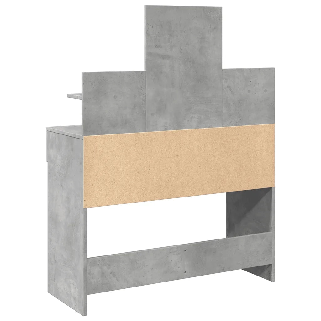Toeletta | Tavolo da Trucco con LED Grigio Cemento 100x40x130 cm
