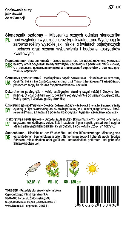 Fiore di girasole - Helianthus annuus, mix di varietà, 2g