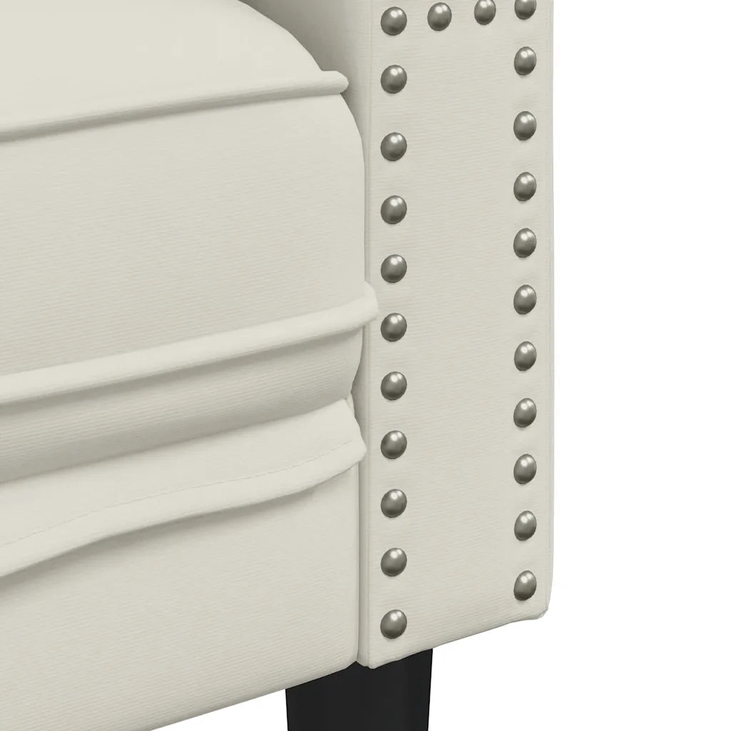 Divano Sedia-Poltrona Chesterfield Crema in Velluto