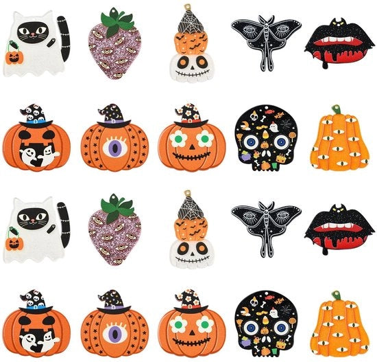 Set di 20 Diverse Decorazioni Acriliche di Halloween per Creare Gioielli