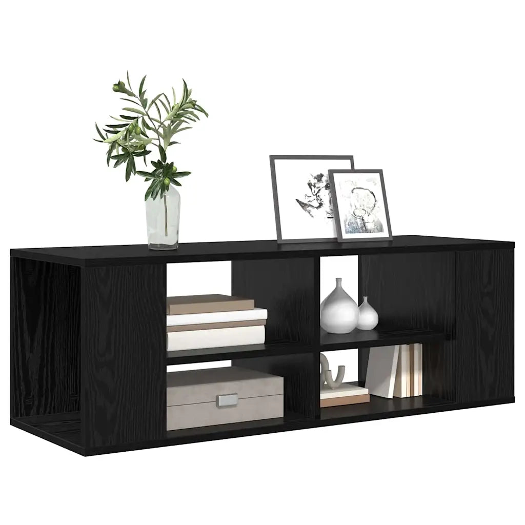 Set mobile TV 102 x 35 x 35 cm Rovere Nero Legno ingegnerizzato 875127