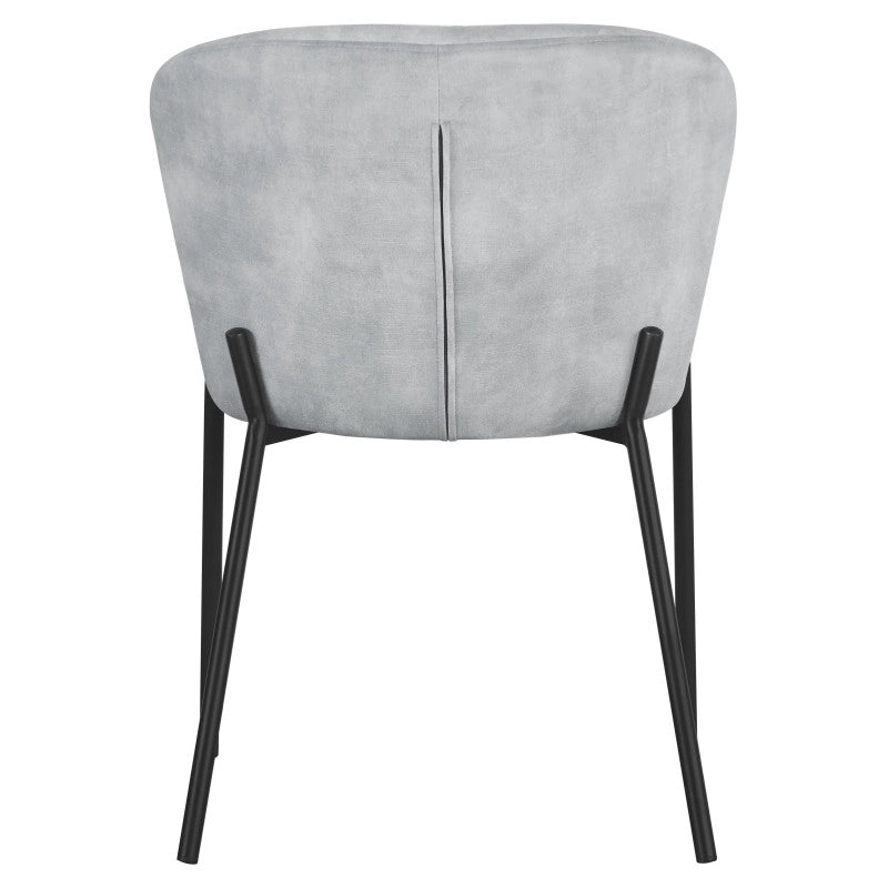 Set di 4 Sedie Jackie In Tessuto Grigio Gambe Nere In Metallo