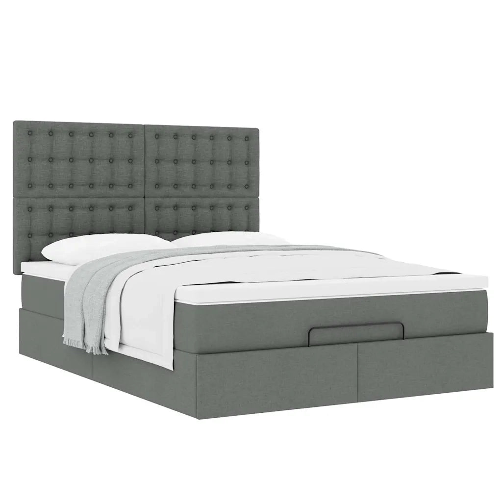 Struttura Letto Pouf con Materasso 140x200 cm in Tessuto 3313328