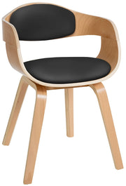 Sedia Kingston in Similpelle Natura/nero