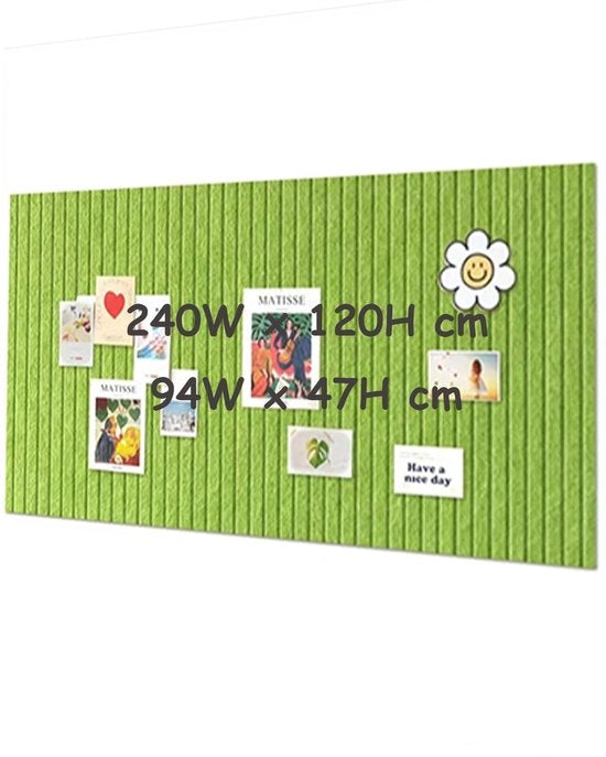Pannello da Parete Opportuno - Dimensioni 240 x 120 cm - Materiale Kurk/Vilt - Fotobord Opportuno - Pannello da Parete per Muri - Decorativo - 0,9 cm di Spessore - Pannello da Parete da Appendere