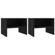 Comodini Neri 2 pz 40x30x30 cm in Truciolato  cod mxl 70048