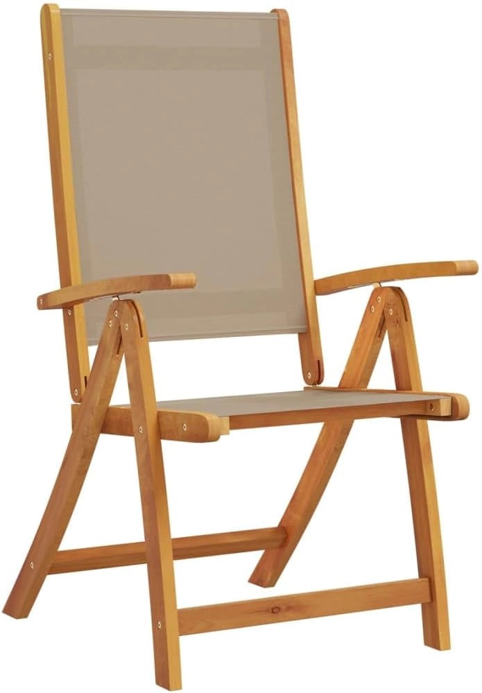 Set da pranzo da giardino 5 pezzi in legno massello di acacia e textilene, set tavolo e sedie da giardino, tavolo terrazza esterna e sedie, set terrazza, mobili da giardino esterno - 3279324
